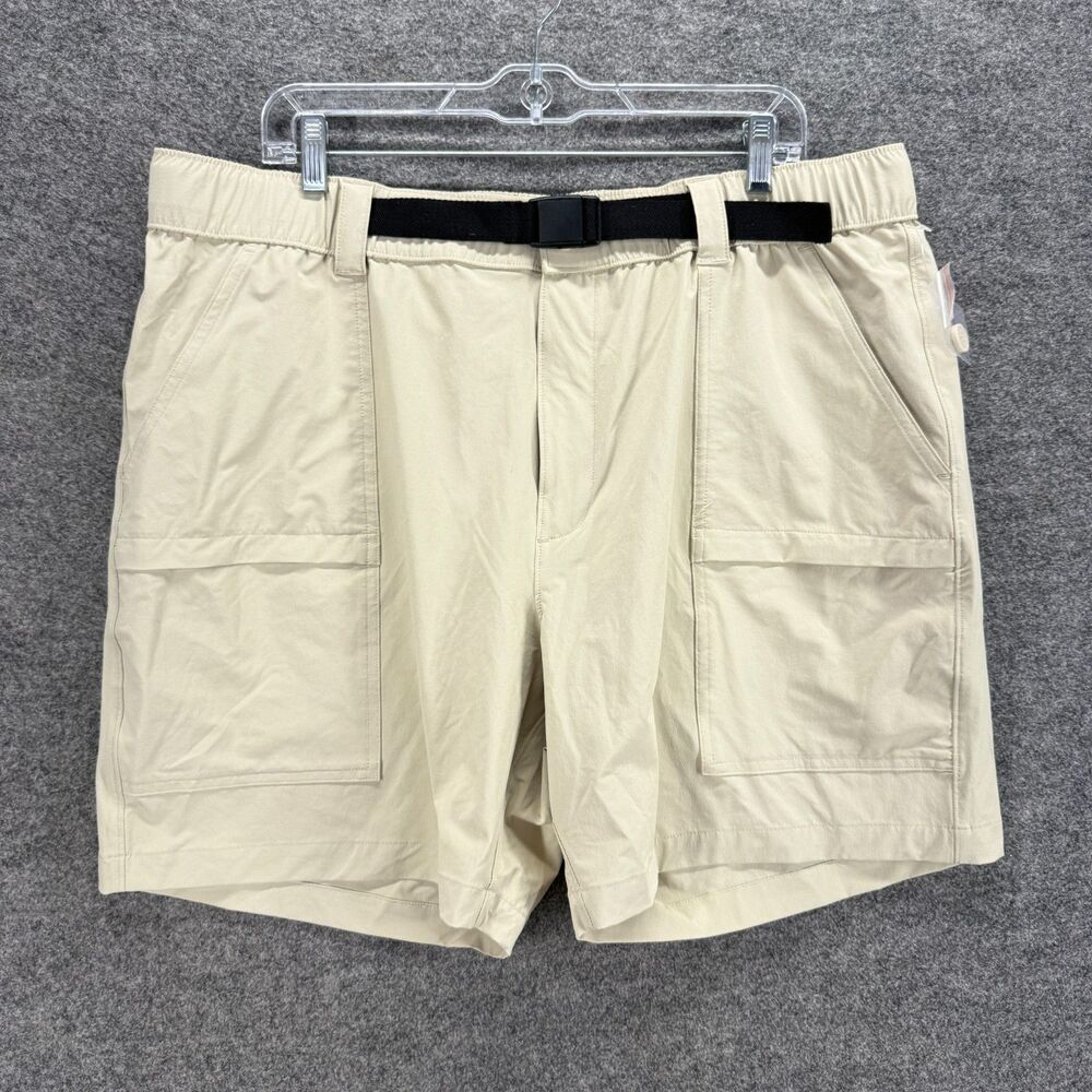 Sonoma Cargo Shorts Men 40 Beige Belted High Rise Flat Front Pockets Regular